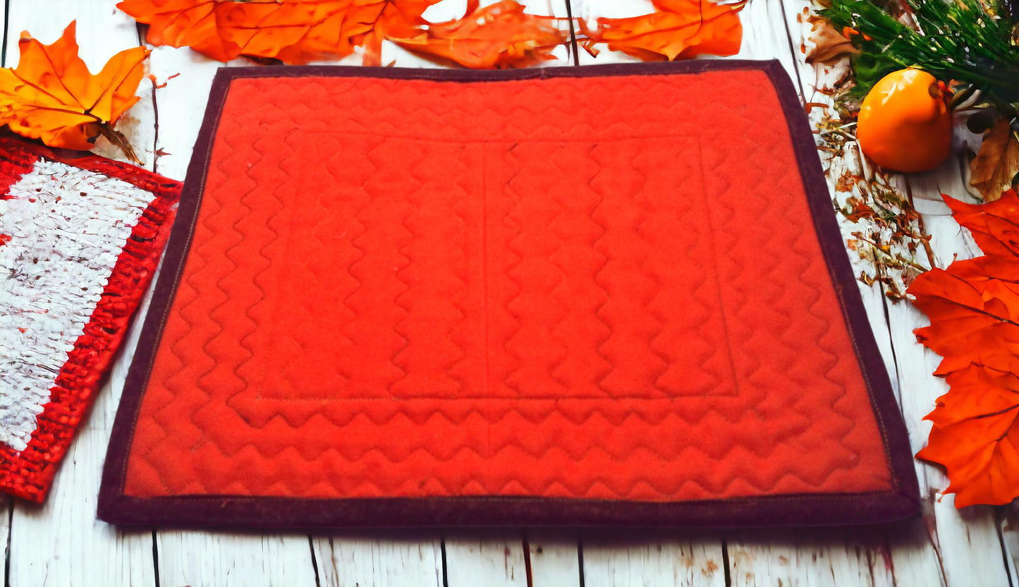 Autumn Crumb Pieced Patchwork Quilted Snack Mat, 11.5 x 9.5 inches