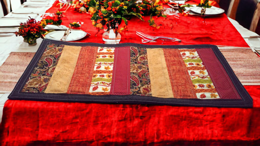 Handmade Fall Table Runner with Scrappy Design Digital Download Pattern