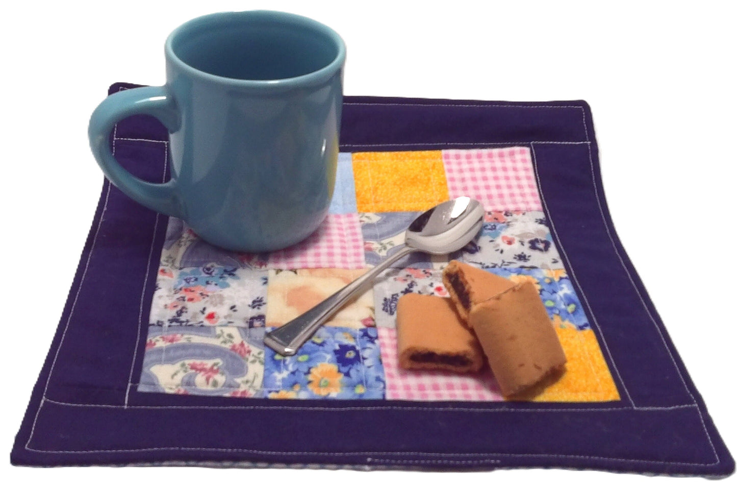 Patchwork Quilted Small Placemat Extra Large Mug Rug Candle Mat Table Topper Gift Idea