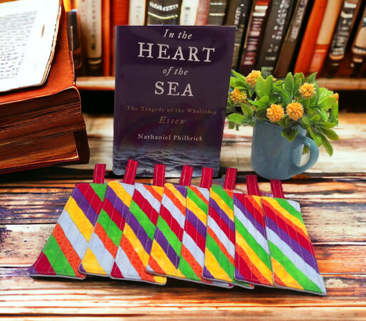 Handcrafted Rainbow Inspired Patchwork Quilted Bookmarks - Scrappy Sting Patchwork Design