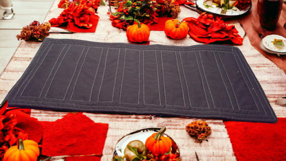 Handmade Quilted Table Runner in Fall Colors – Vibrant Autumn Decor with Piano Key Design