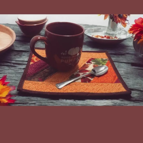 Autumn Inspired Mug Rug Snack Mat Placemat Country Farmhouse Cottage Decor Kitchen Decor Gift Idea